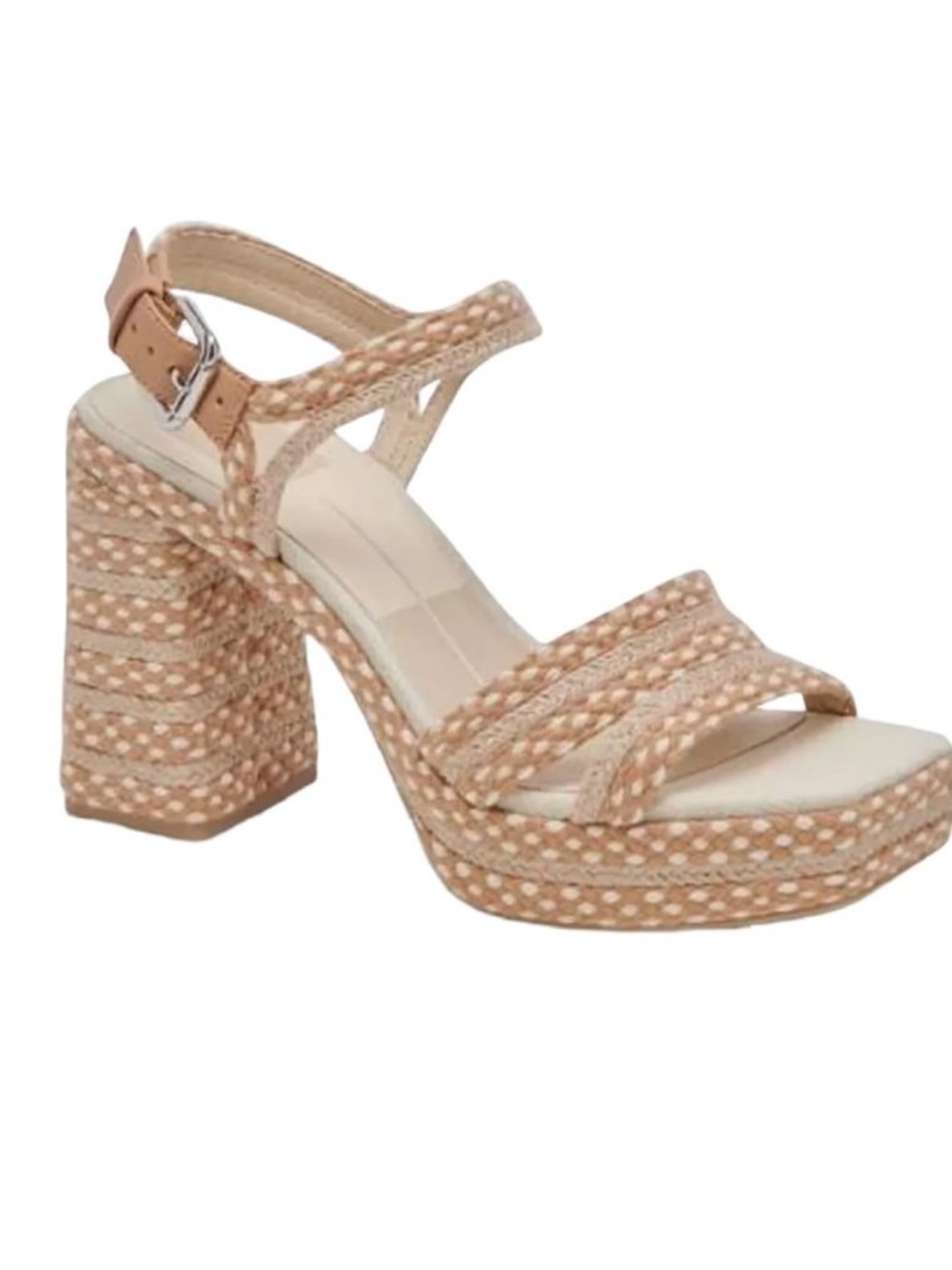 Dolce Vita Women's Alex Platform Sandal, Natural Multi Woven Size 10